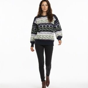 Vintage Floral Knit Sweater Cottagecore 90s Cotton Medium